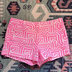 J. Crew Tiki Azalea Pink Geometric Women's Chino Shorts | Size 4